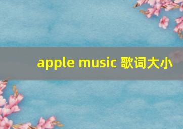 apple music 歌词大小